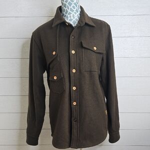 Under Two Flags Men's Classic Green Shirt Jacket with Button Details